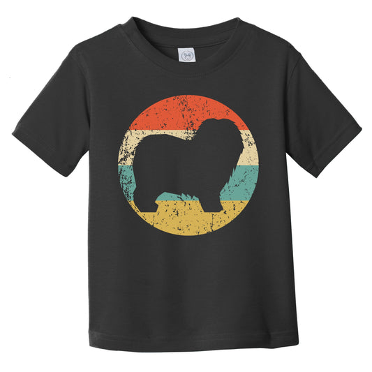 Retro Old English Sheepdog Icon Dog Silhouette Infant Toddler T-Shirt