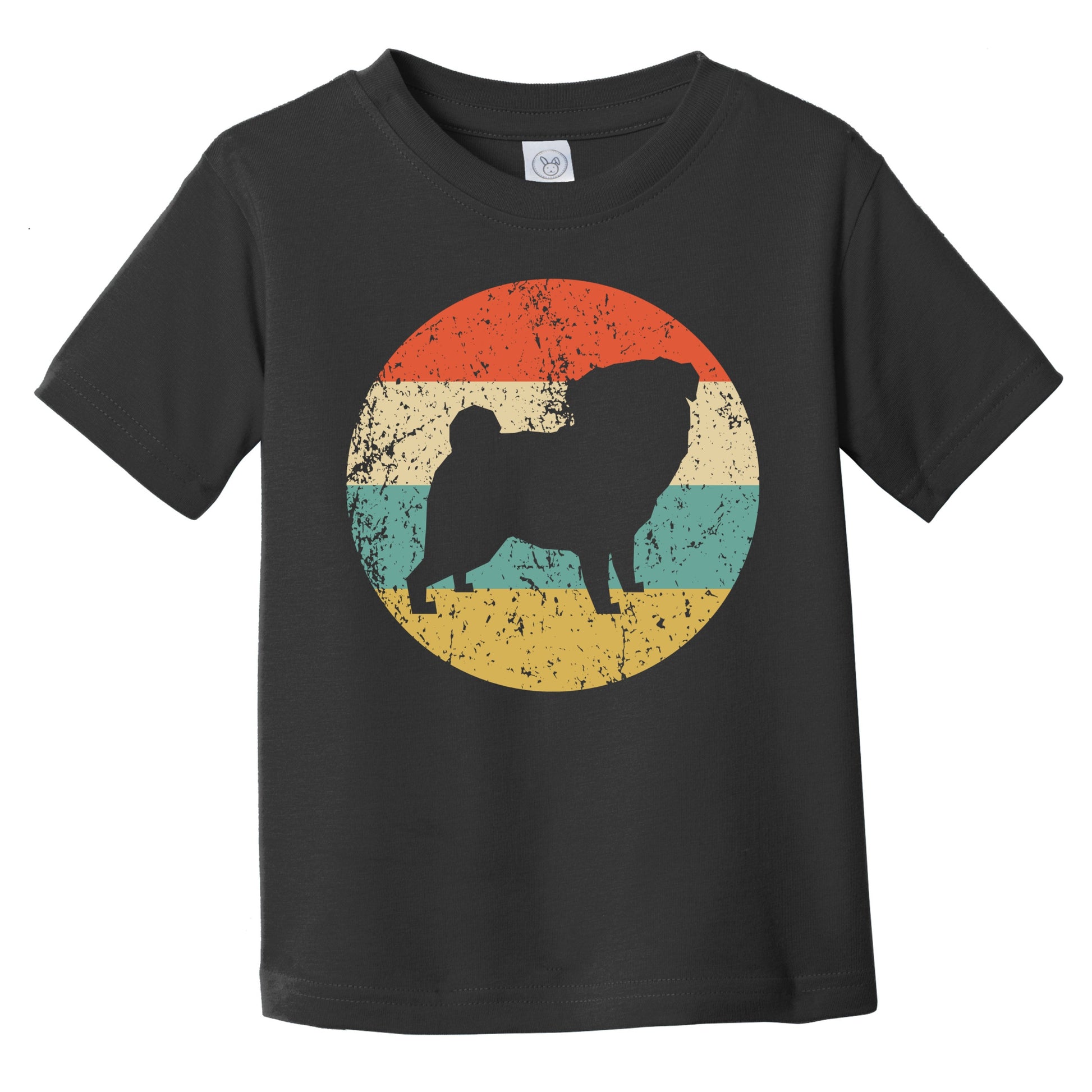 Retro Pug Icon Dog Silhouette Infant Toddler T-Shirt