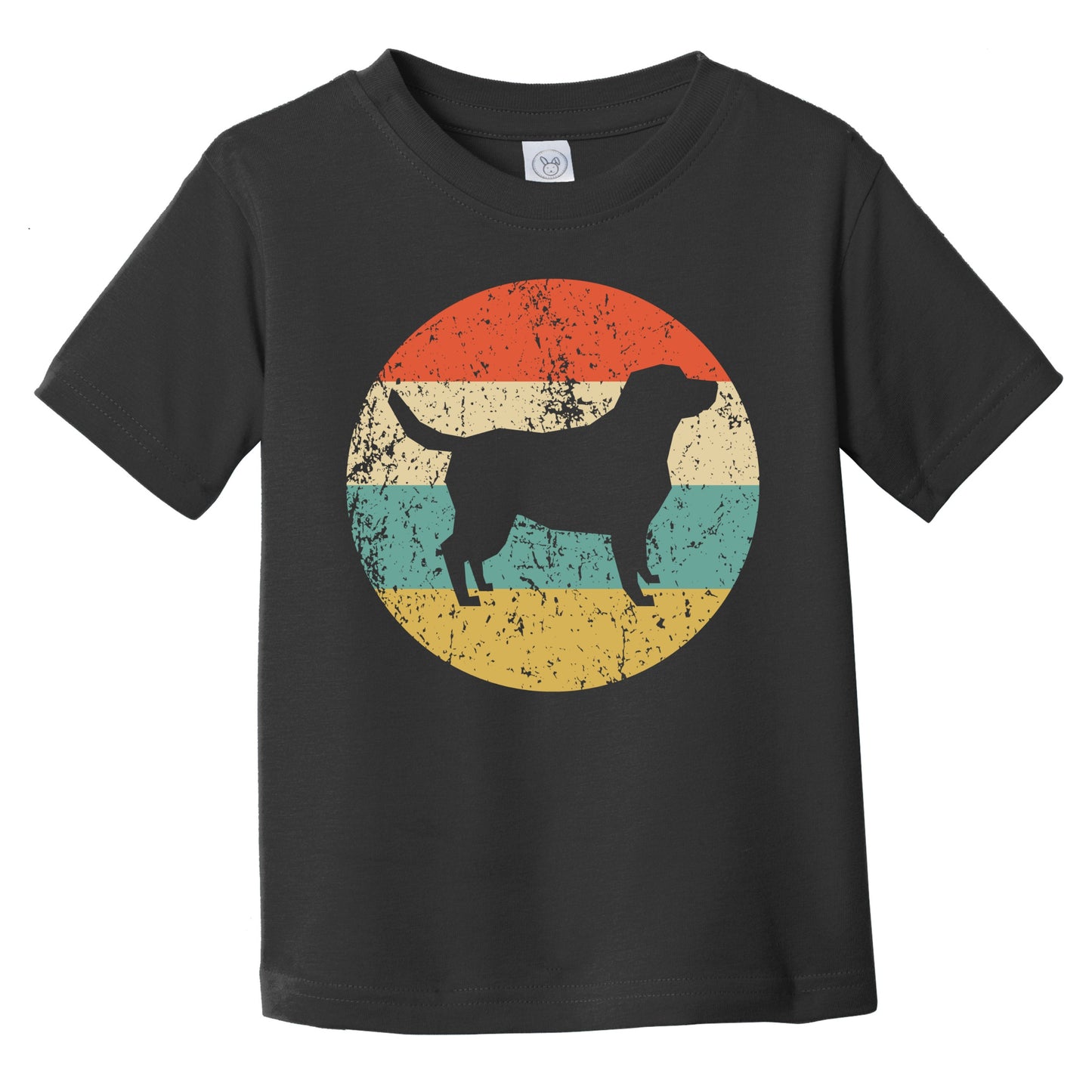 Retro Labrador Retriever Icon Dog Silhouette Infant Toddler T-Shirt