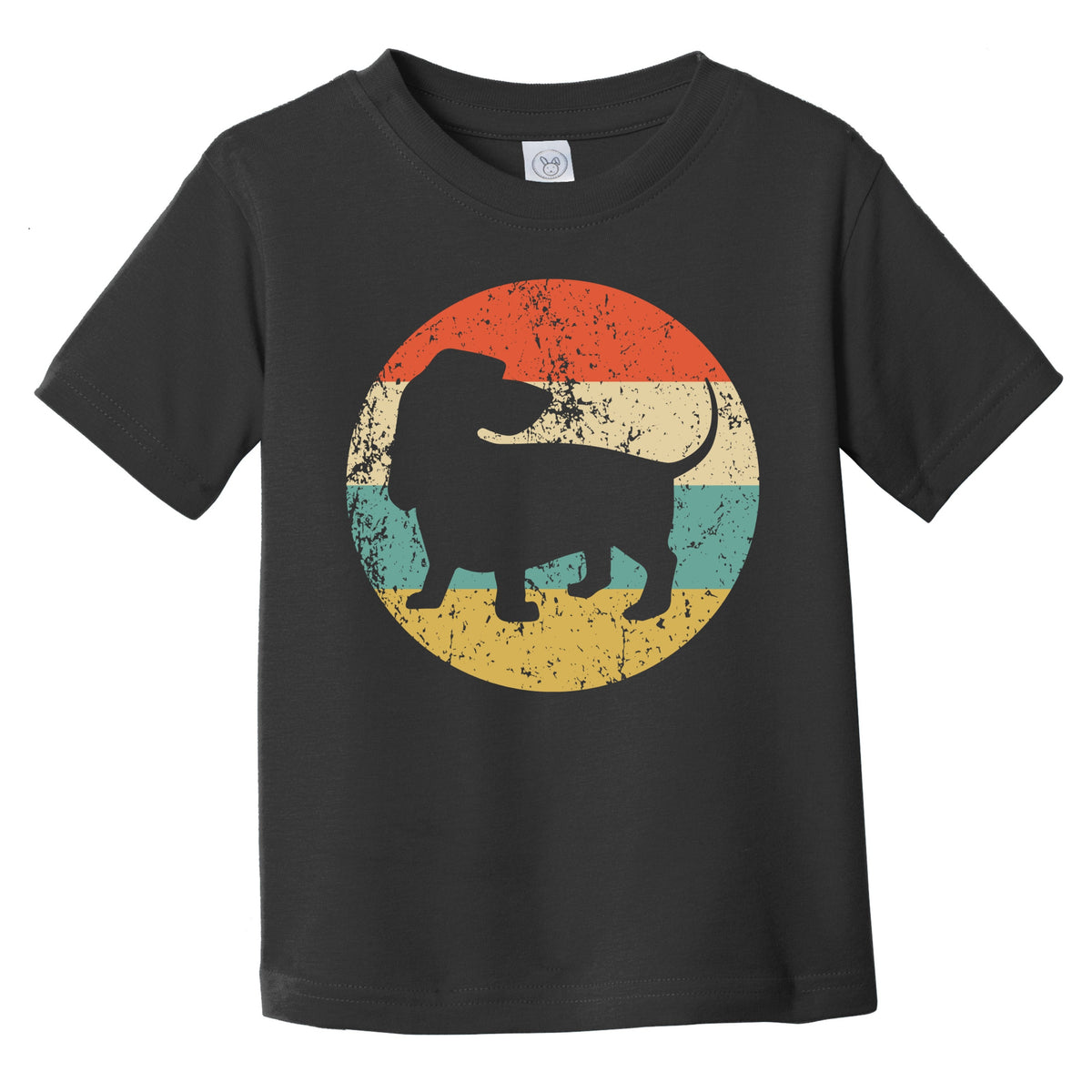 Retro Basset Hound Icon Dog Silhouette Infant Toddler T-Shirt