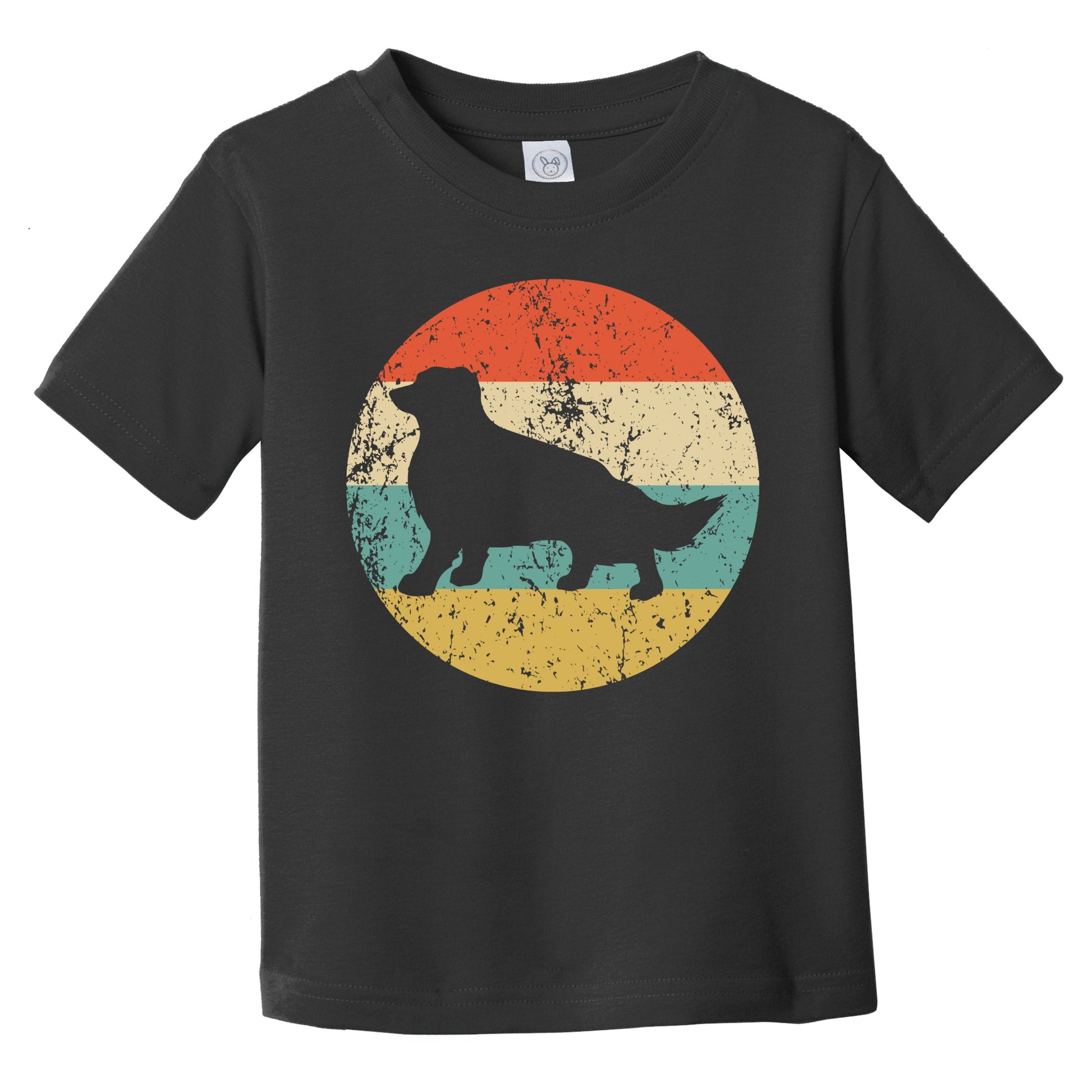 Retro Border Collie Icon Dog Silhouette Infant Toddler T-Shirt