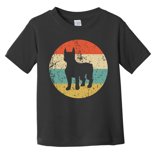Retro Boston Terrier Icon Dog Silhouette Infant Toddler T-Shirt