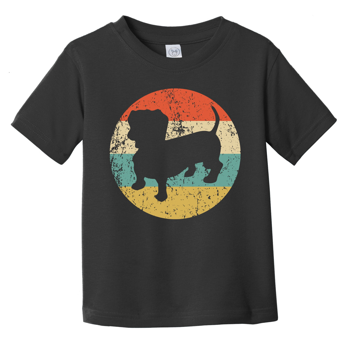 Retro Dachshund Icon Dog Silhouette Infant Toddler T-Shirt