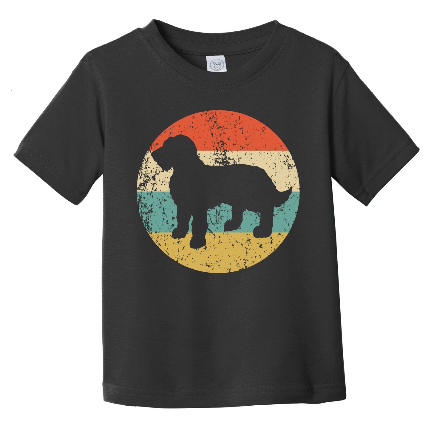 Retro Goldendoodle Icon Dog Silhouette Infant Toddler T-Shirt