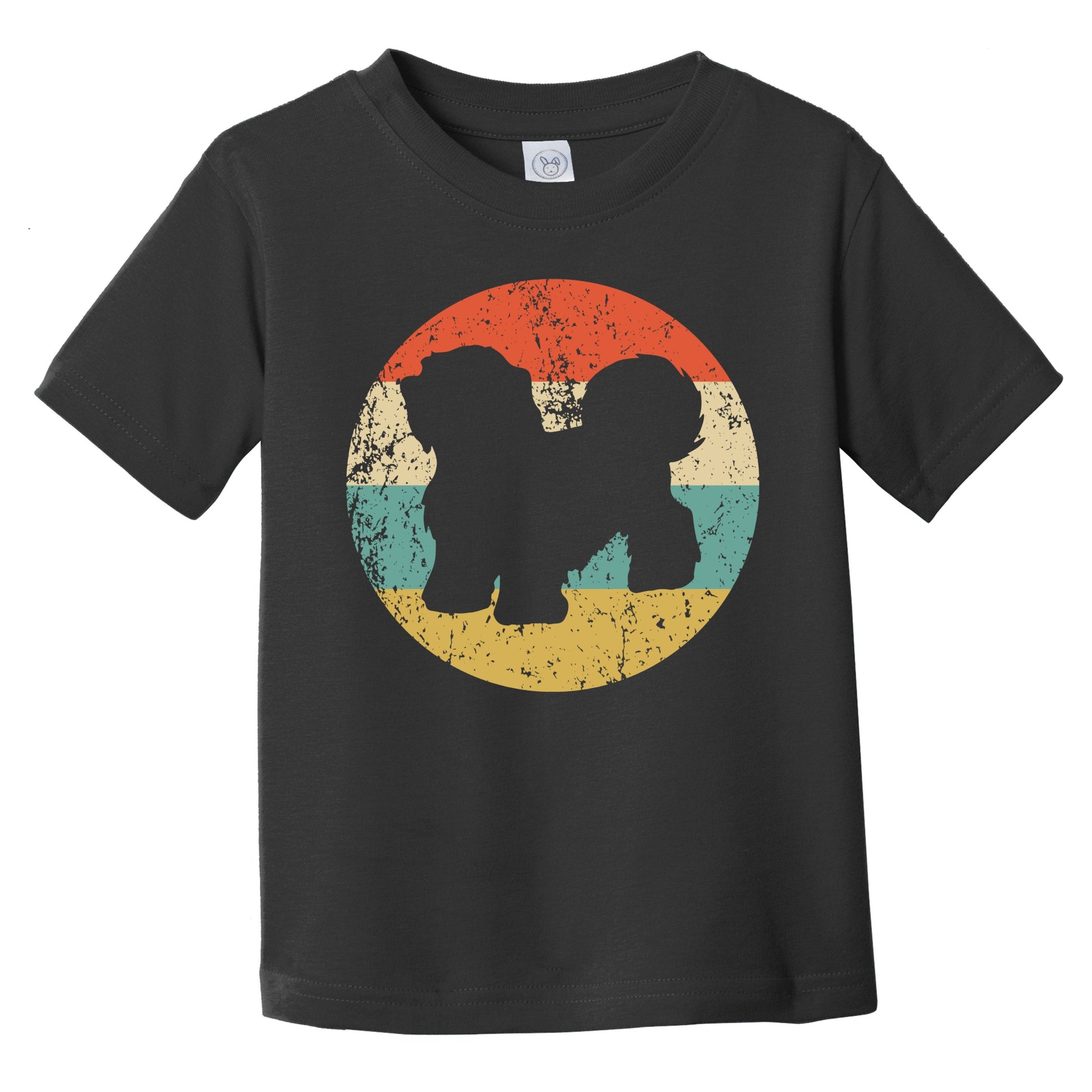 Retro Havanese Icon Dog Silhouette Infant Toddler T-Shirt