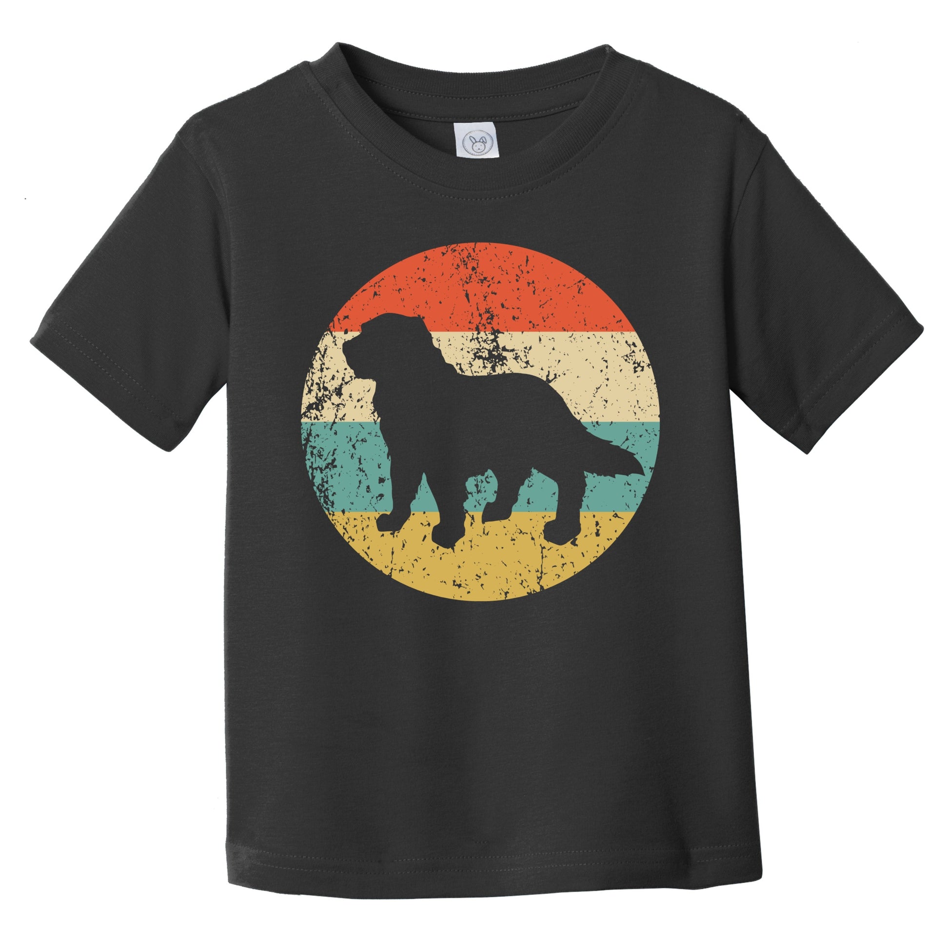 Retro Newfoundland Icon Dog Silhouette Infant Toddler T-Shirt