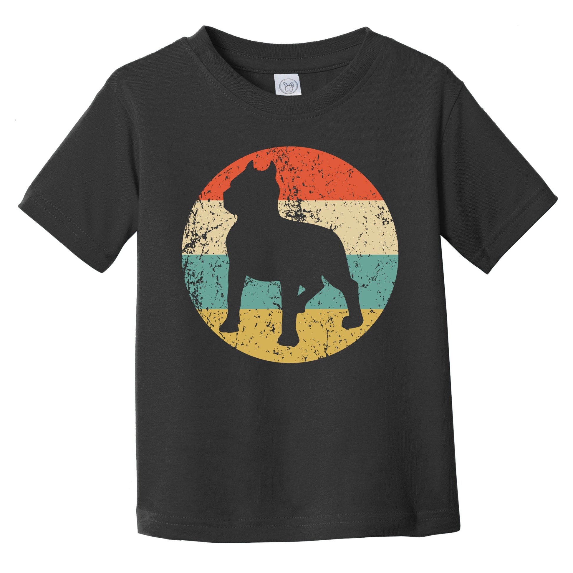 Retro Pit Bull Icon Dog Silhouette Infant Toddler T-Shirt