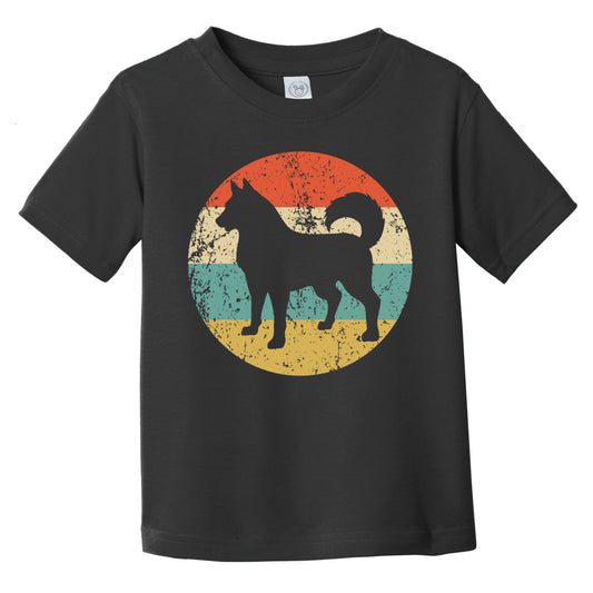 Retro Siberian Husky Icon Dog Silhouette Infant Toddler T-Shirt