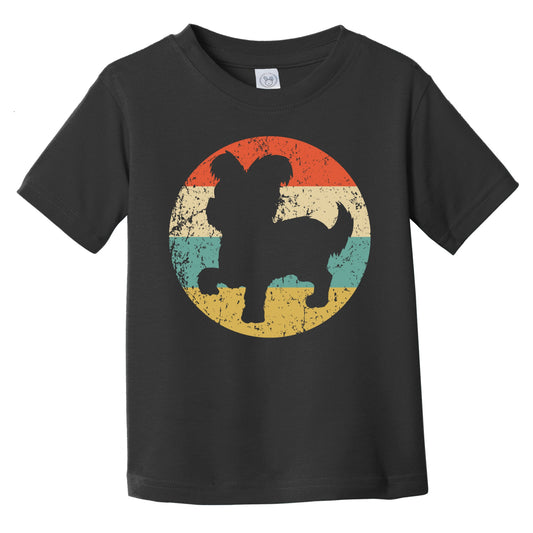Retro Yorkshire Terrier Icon Yorkie Dog Silhouette Infant Toddler T-Shirt