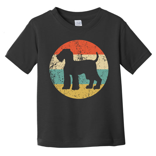 Retro Airedale Terrier Icon Dog Silhouette Infant Toddler T-Shirt