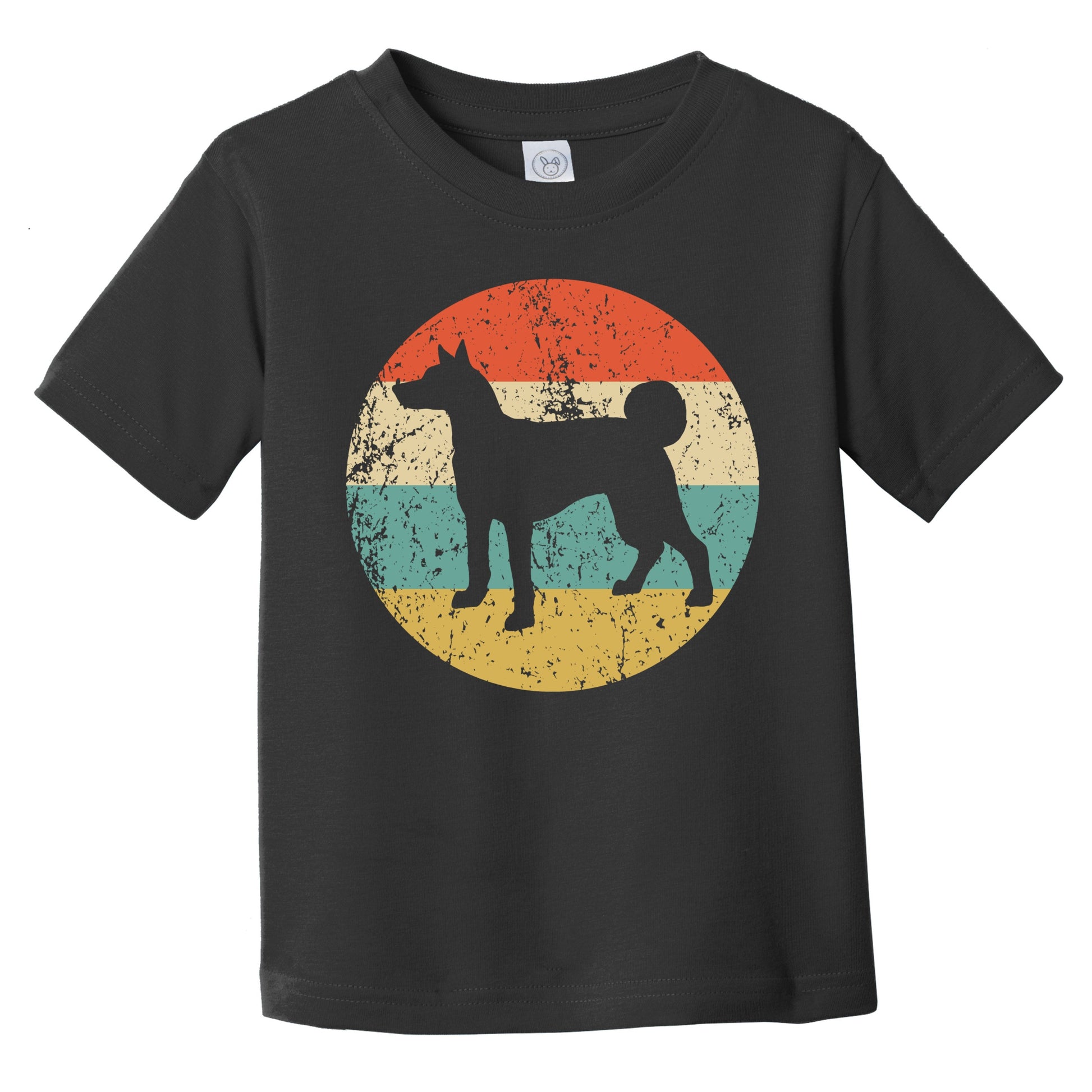 Retro Basenji Icon Dog Silhouette Infant Toddler T-Shirt