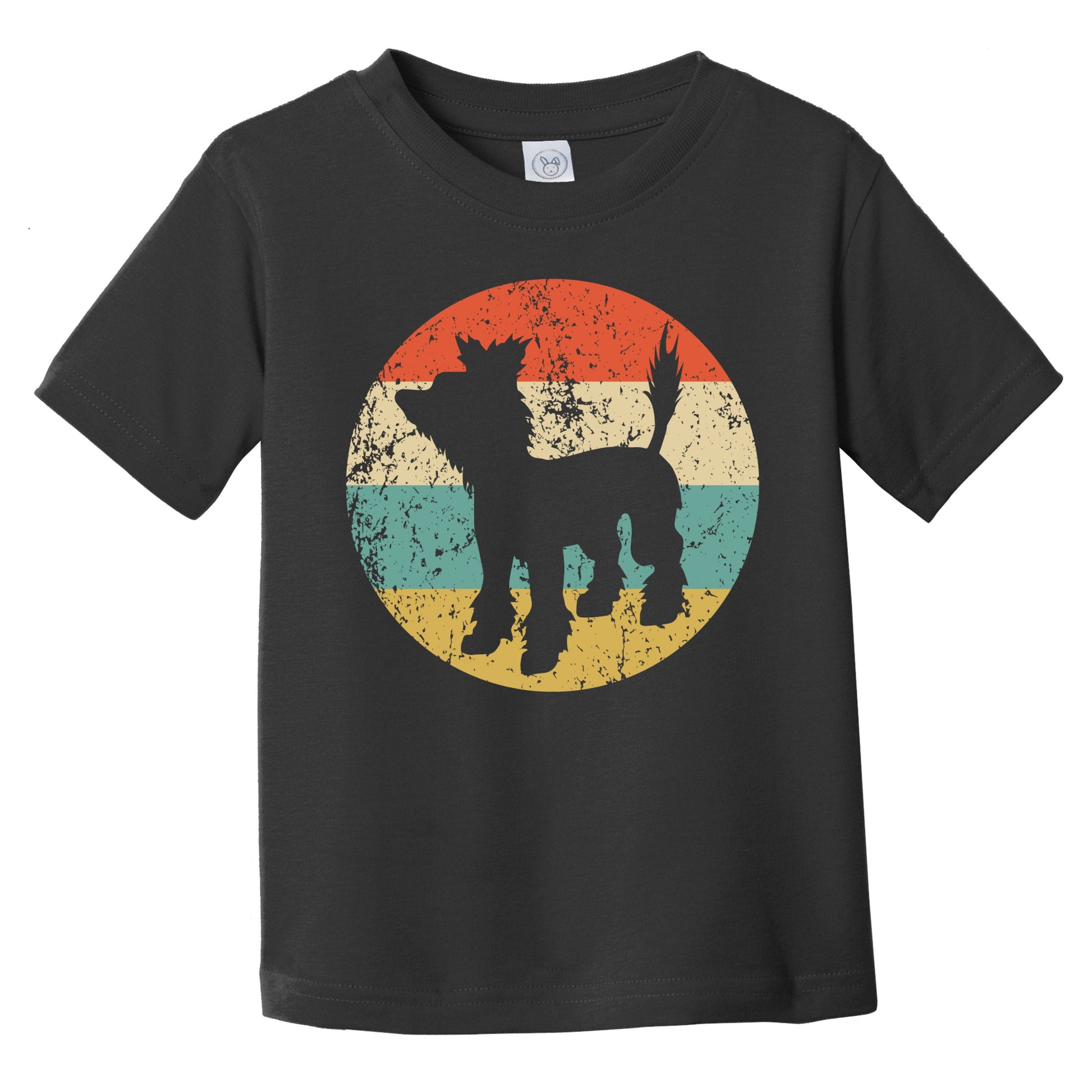 Retro Chinese Crested Icon Dog Silhouette Infant Toddler T-Shirt