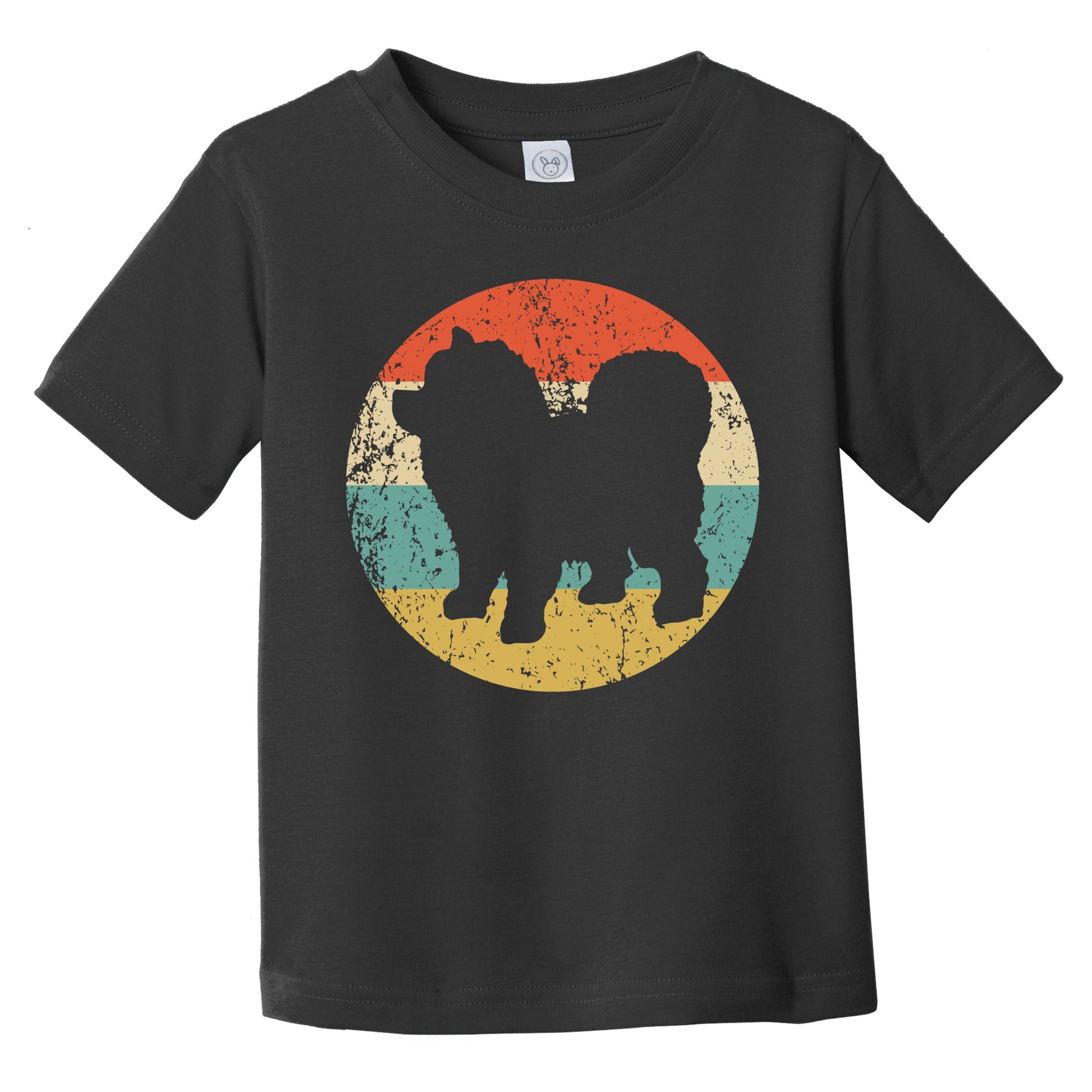 Retro Chow Chow Icon Dog Silhouette Infant Toddler T-Shirt