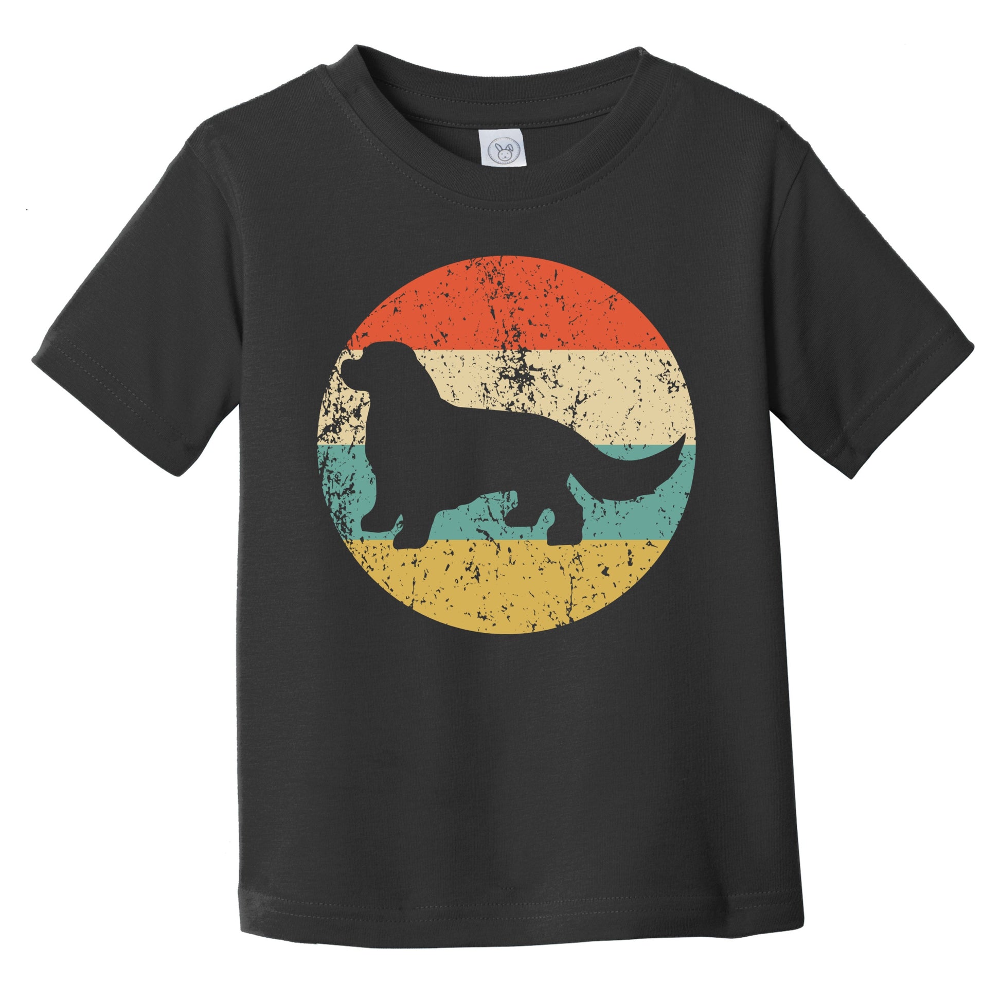 Retro King Charles Spaniel Icon Dog Silhouette Infant Toddler T-Shirt