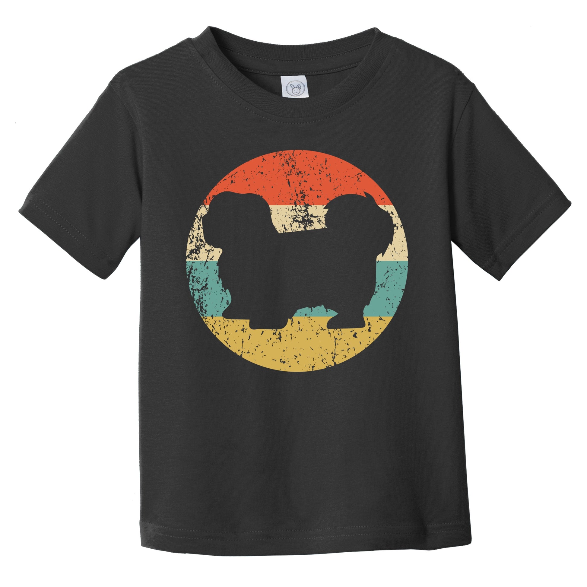Retro Lhasa Apso Icon Dog Silhouette Infant Toddler T-Shirt