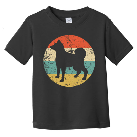 Retro Norwegian Elkhound Icon Dog Silhouette Infant Toddler T-Shirt