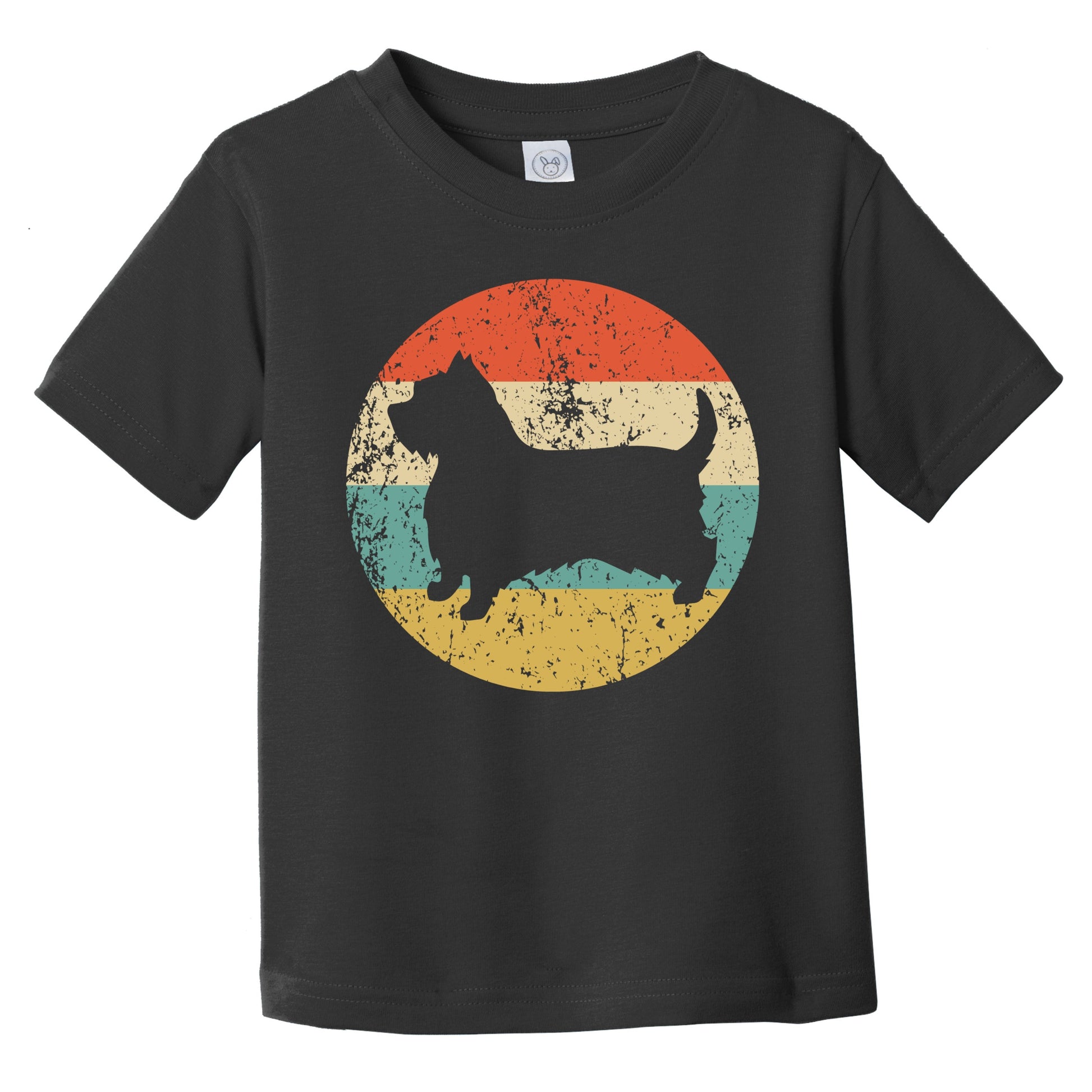 Retro Silky Terrier Icon Dog Silhouette Infant Toddler T-Shirt