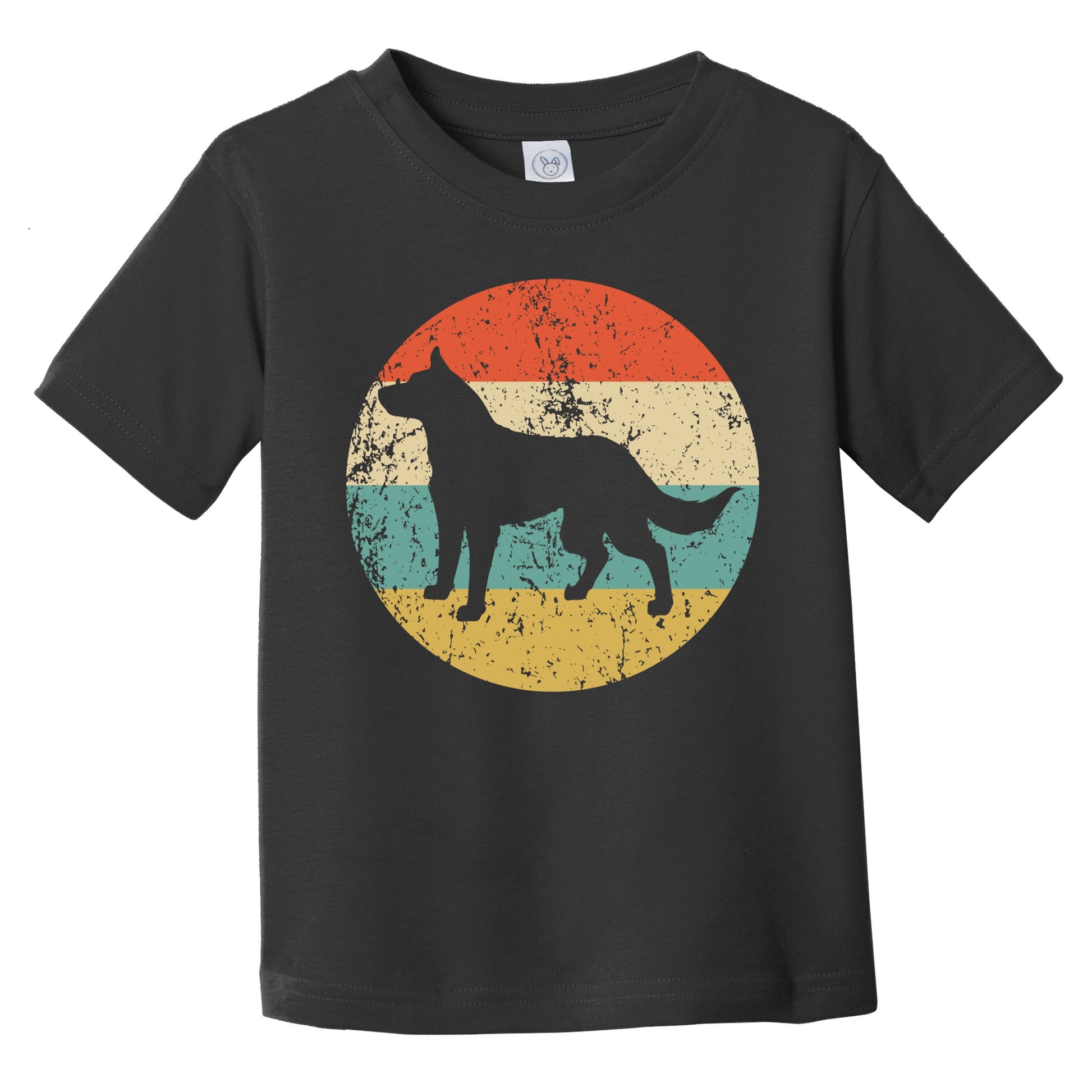 Retro Australian Cattle Dog Icon Dog Silhouette Infant Toddler T-Shirt