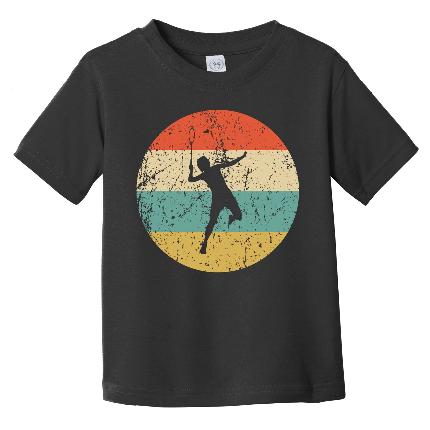 Retro Badminton Player Icon Badminton Infant Toddler T-Shirt