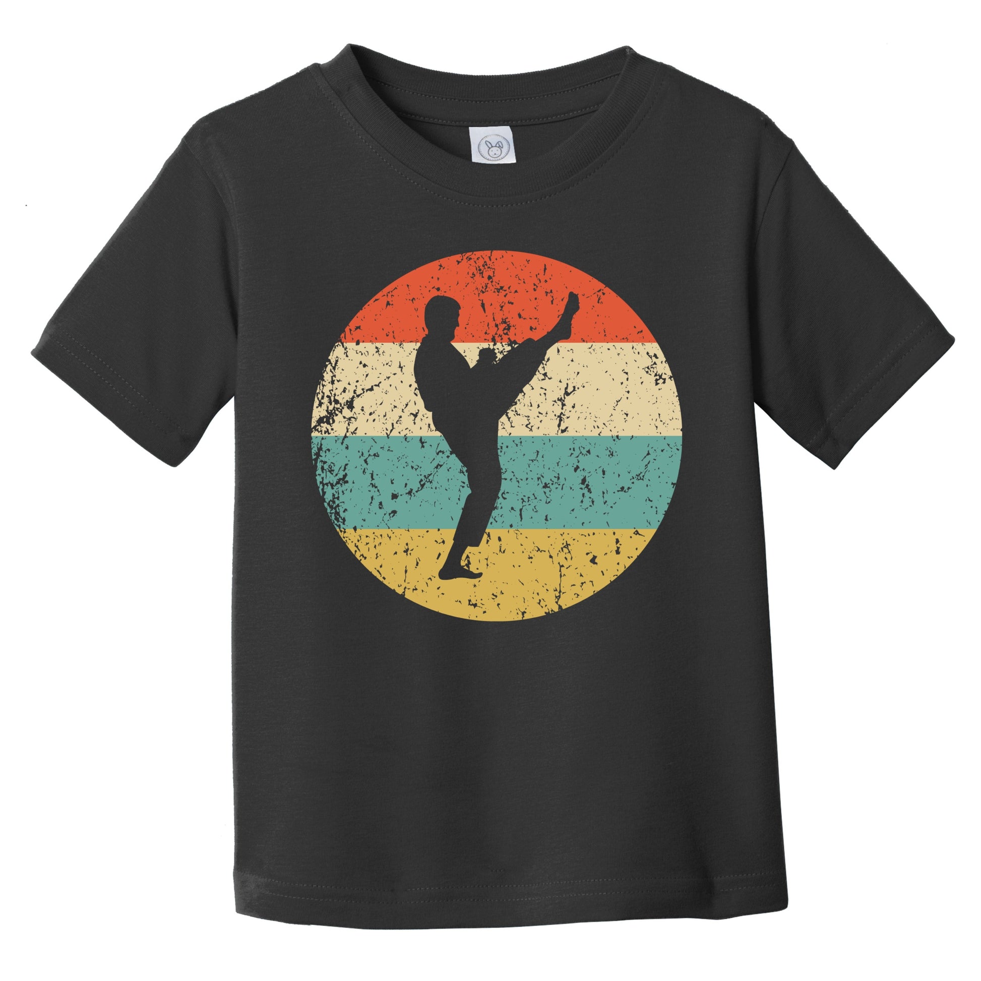 Retro Karate Kick Icon Martial Arts Infant Toddler T-Shirt