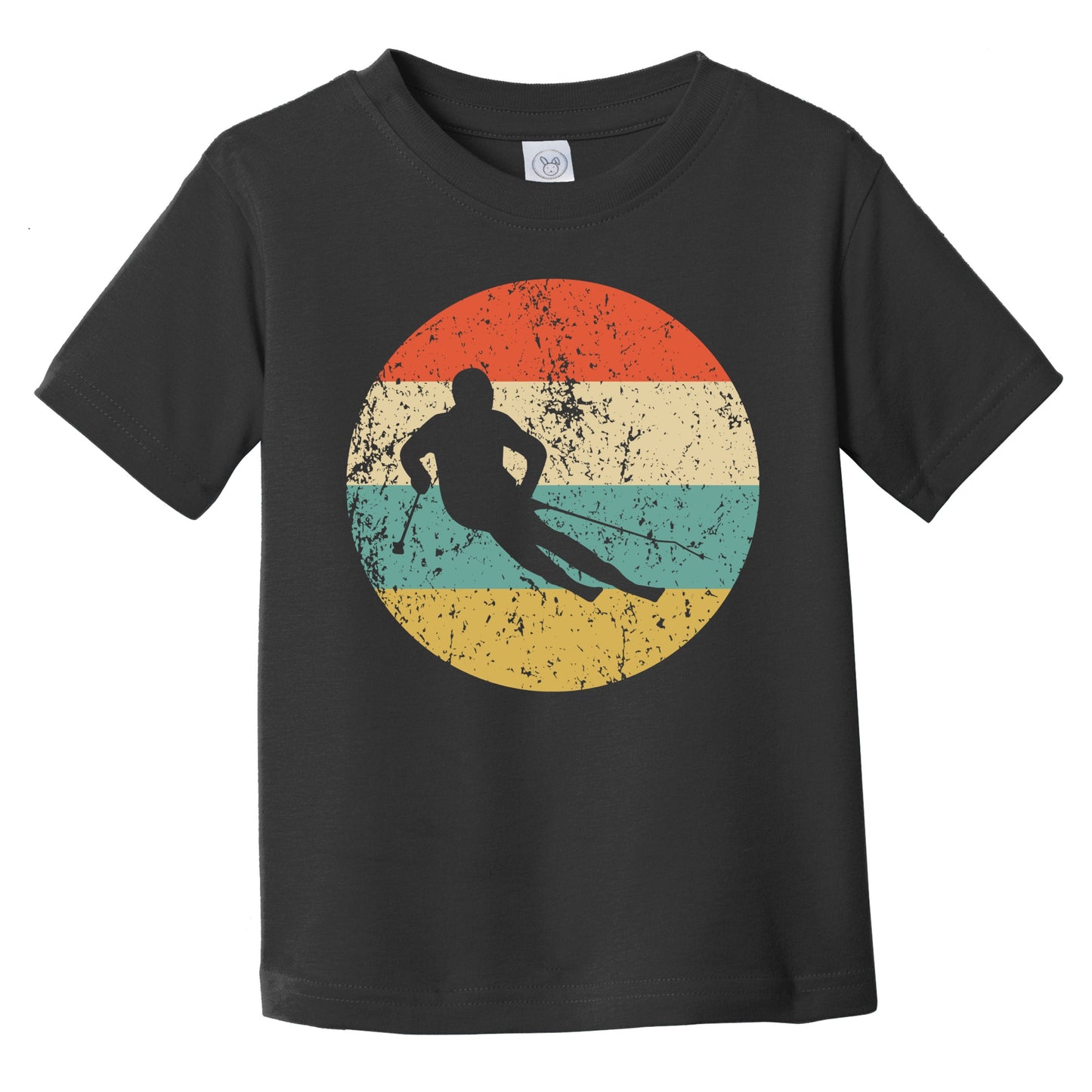 Retro Skier Icon Skiing Infant Toddler T-Shirt