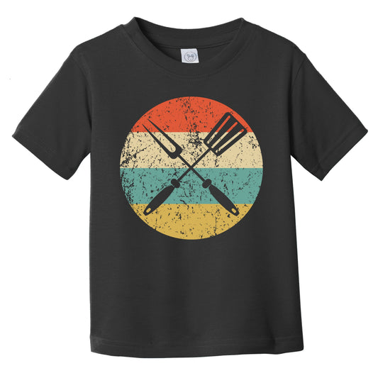 Retro Spatula And Fork Icon BBQ Cookout Infant Toddler T-Shirt