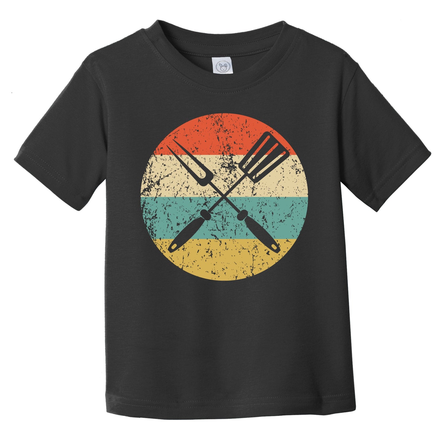 Retro Spatula And Fork Icon BBQ Cookout Infant Toddler T-Shirt