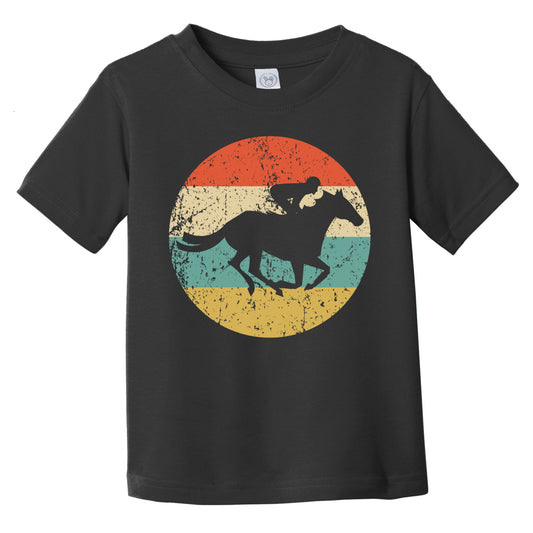 Retro Horseback Rider Icon Horse Racing Infant Toddler T-Shirt