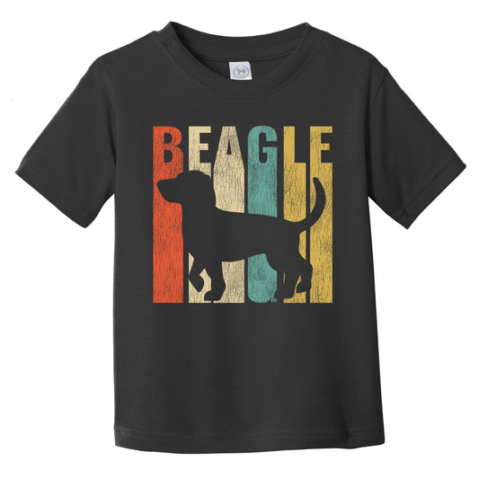 Retro Beagle Dog Silhouette Cracked Distressed Infant Toddler T-Shirt