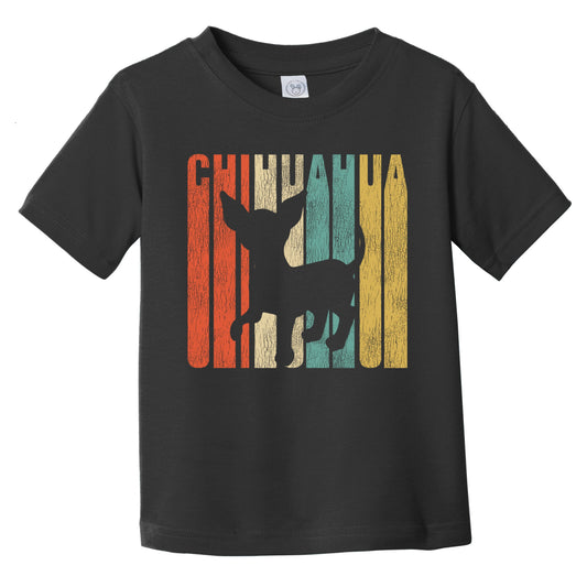 Retro Chihuahua Dog Silhouette Cracked Distressed Infant Toddler T-Shirt