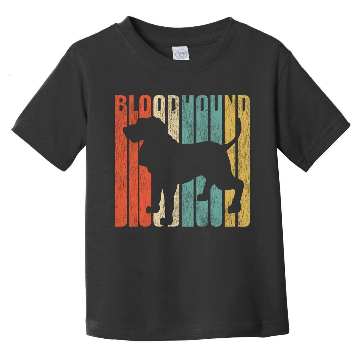 Retro Bichon Frise Dog Silhouette Cracked Distressed Infant Toddler T-Shirt
