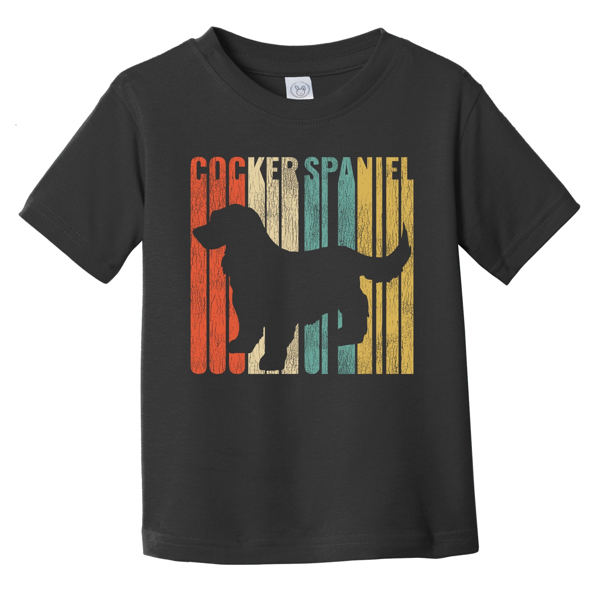 Retro Chow Chow Dog Silhouette Cracked Distressed Infant Toddler T-Shirt