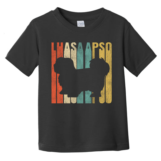 Retro King Charles Spaniel Dog Silhouette Cracked Distressed Infant Toddler T-Shirt
