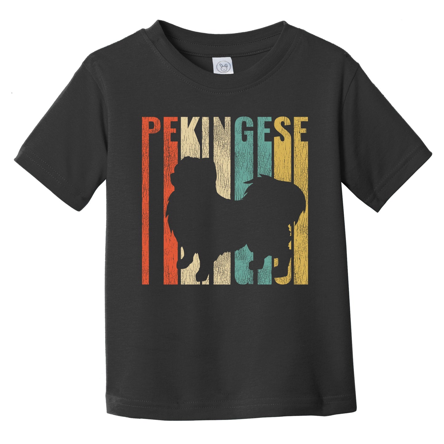 Retro Parson Russell Terrier Dog Silhouette Cracked Distressed Infant Toddler T-Shirt