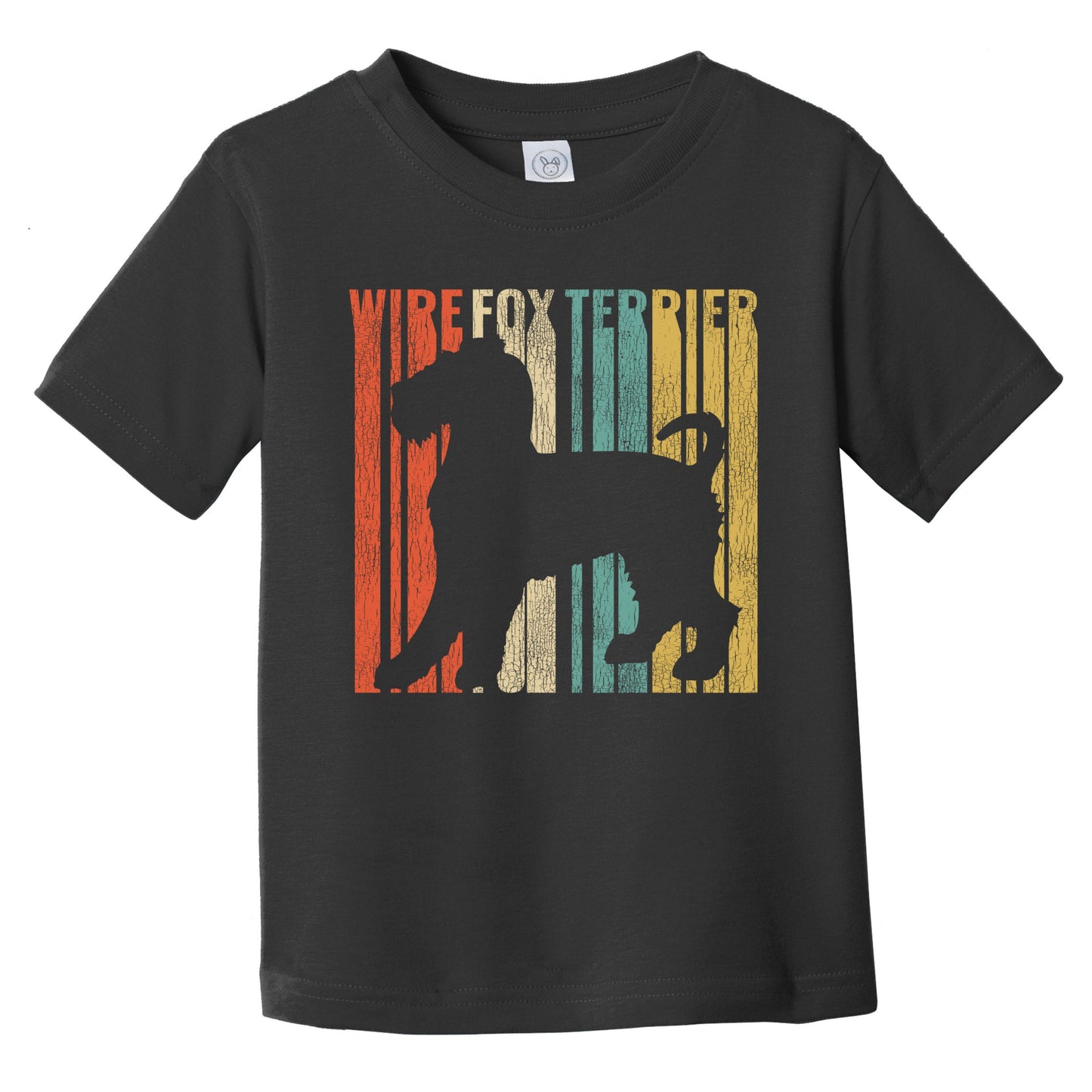 Retro Wheaten Terrier Dog Silhouette Cracked Distressed Infant Toddler T-Shirt