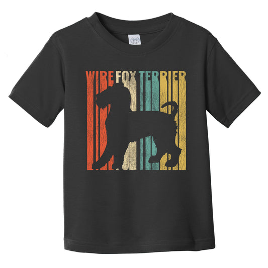 Retro Wheaten Terrier Dog Silhouette Cracked Distressed Infant Toddler T-Shirt