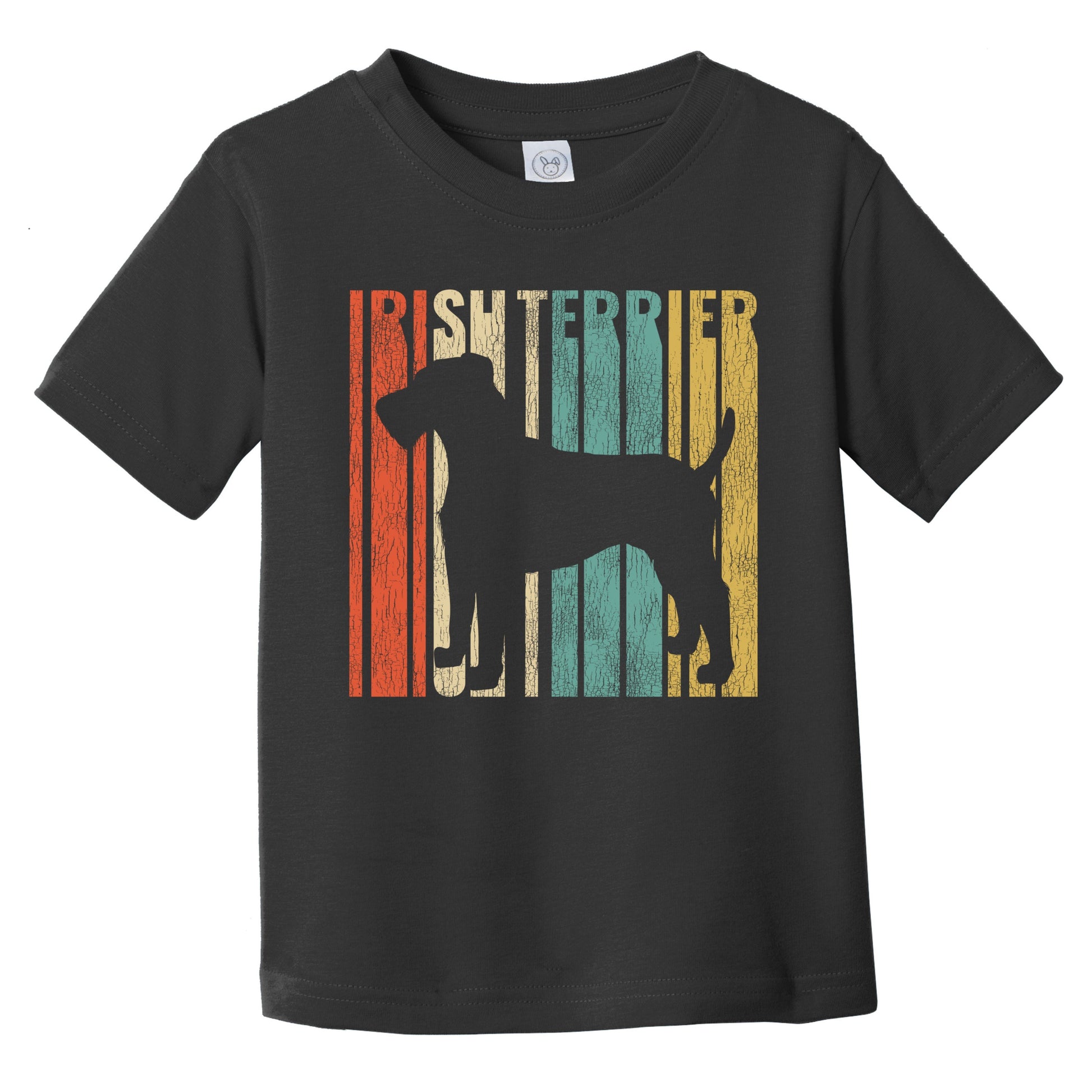 Retro Irish Terrier Dog Silhouette Cracked Distressed Infant Toddler T-Shirt