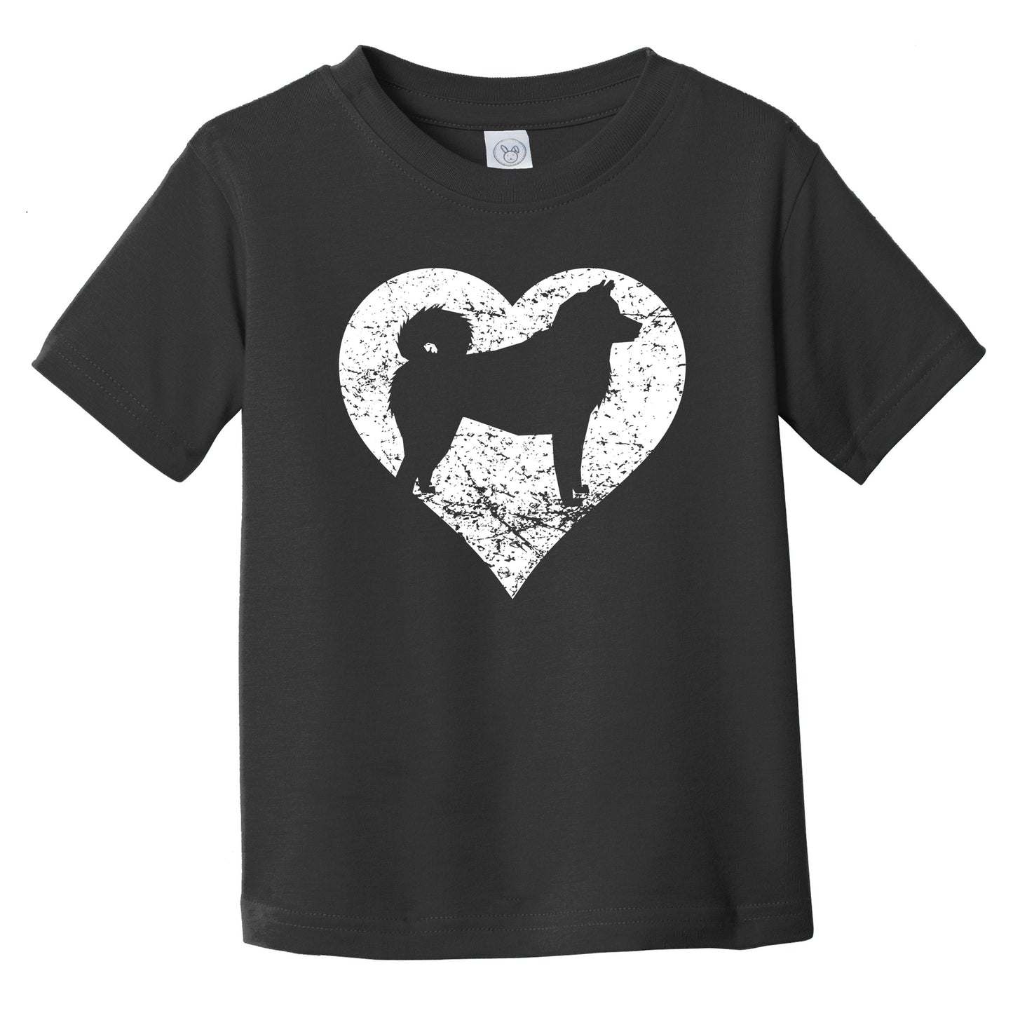 Distressed Akita Heart Dog Owner Graphic Infant Toddler T-Shirt