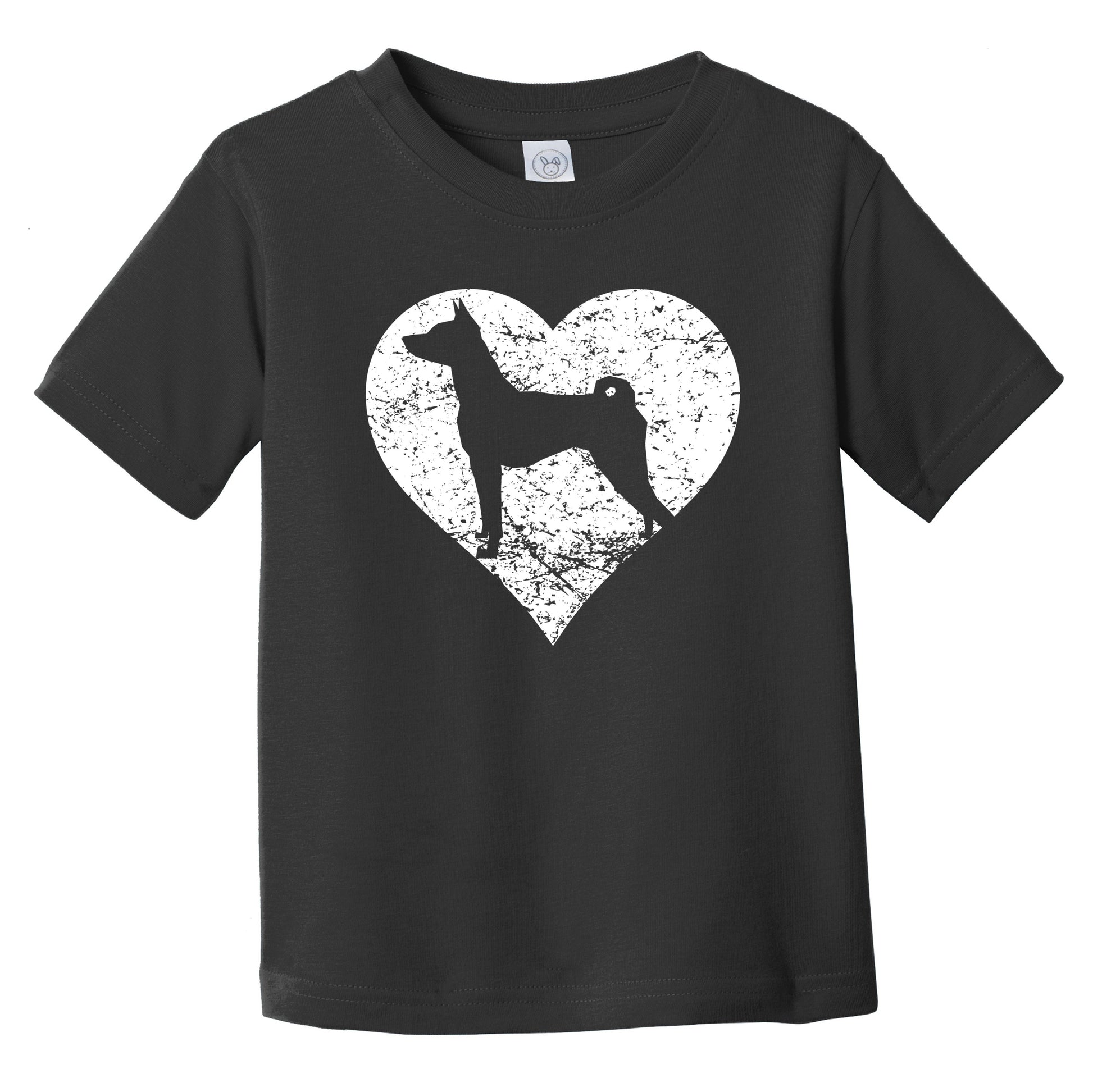Distressed Basenji Heart Dog Owner Graphic Infant Toddler T-Shirt