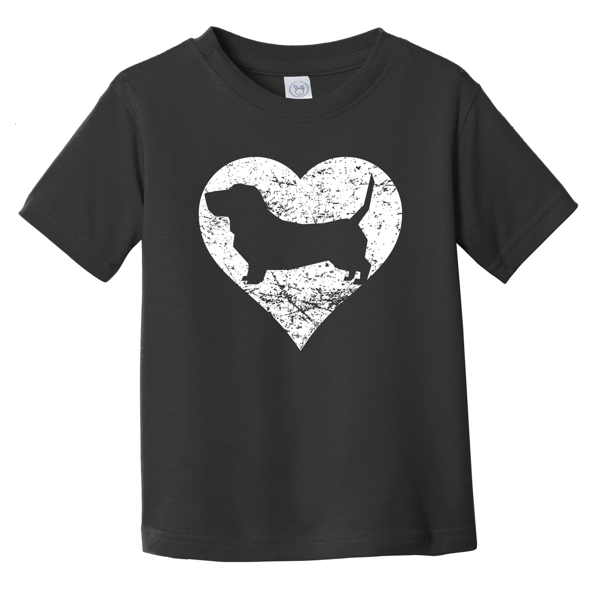 Distressed Basset Hound Heart Dog Owner Graphic Infant Toddler T-Shirt