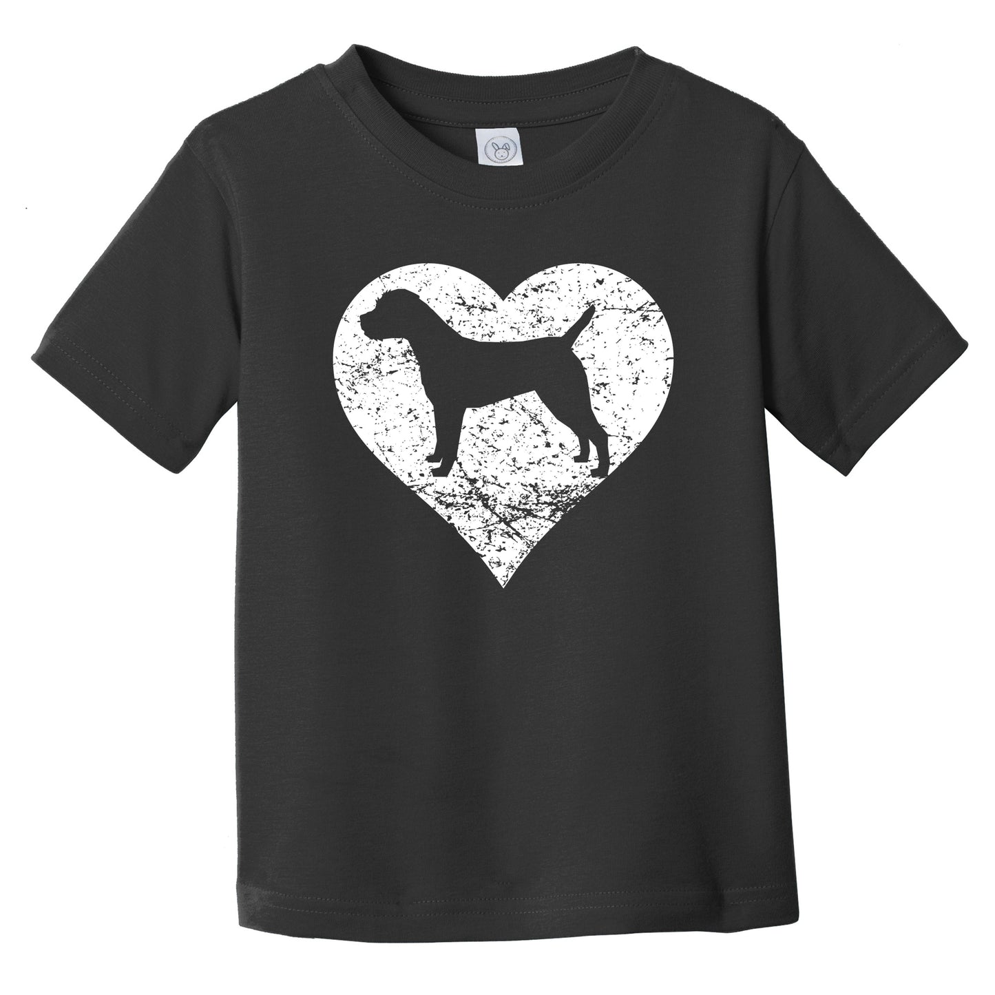 Distressed Border Terrier Heart Dog Owner Graphic Infant Toddler T-Shirt