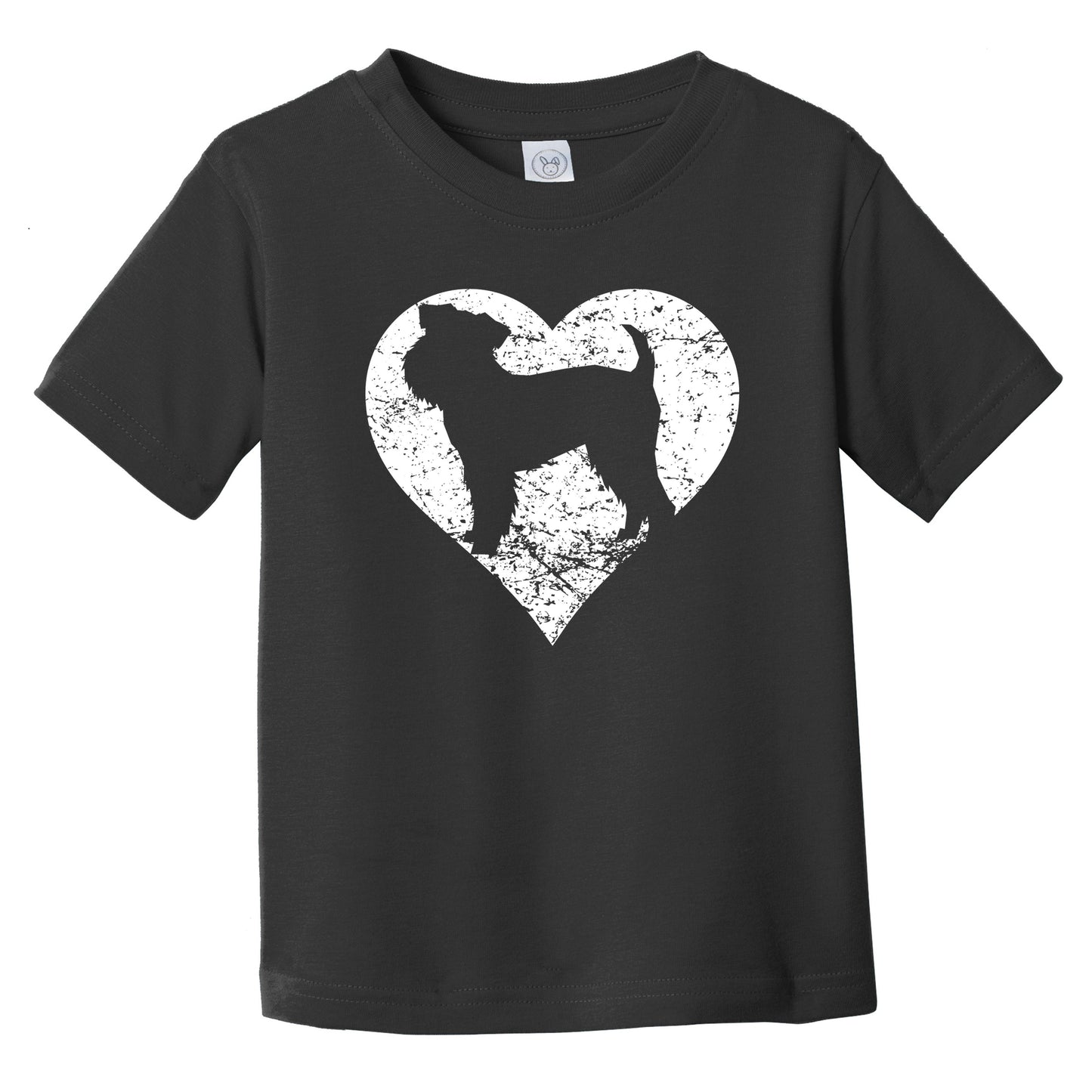 Distressed Brussels Griffon Heart Dog Owner Graphic Infant Toddler T-Shirt