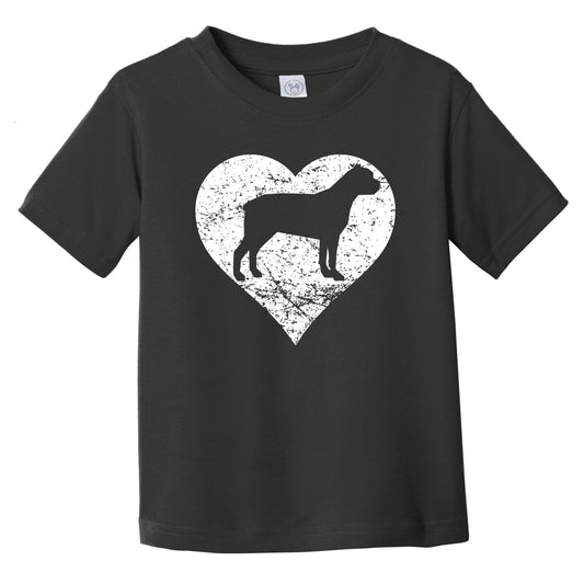 Distressed Cane Corso Heart Dog Owner Graphic Infant Toddler T-Shirt