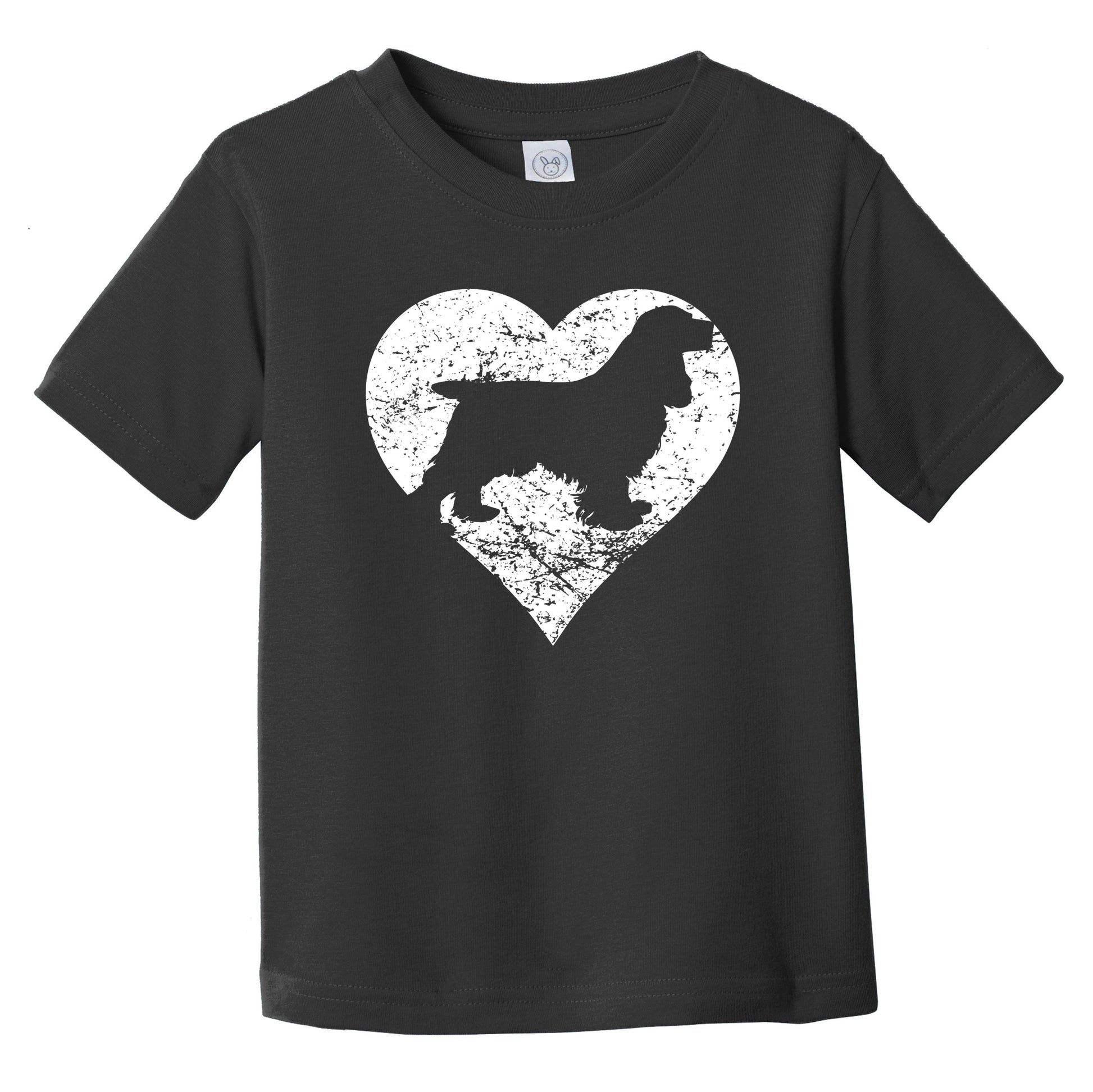 Distressed Cocker Spaniel Heart Dog Owner Graphic Infant Toddler T-Shirt