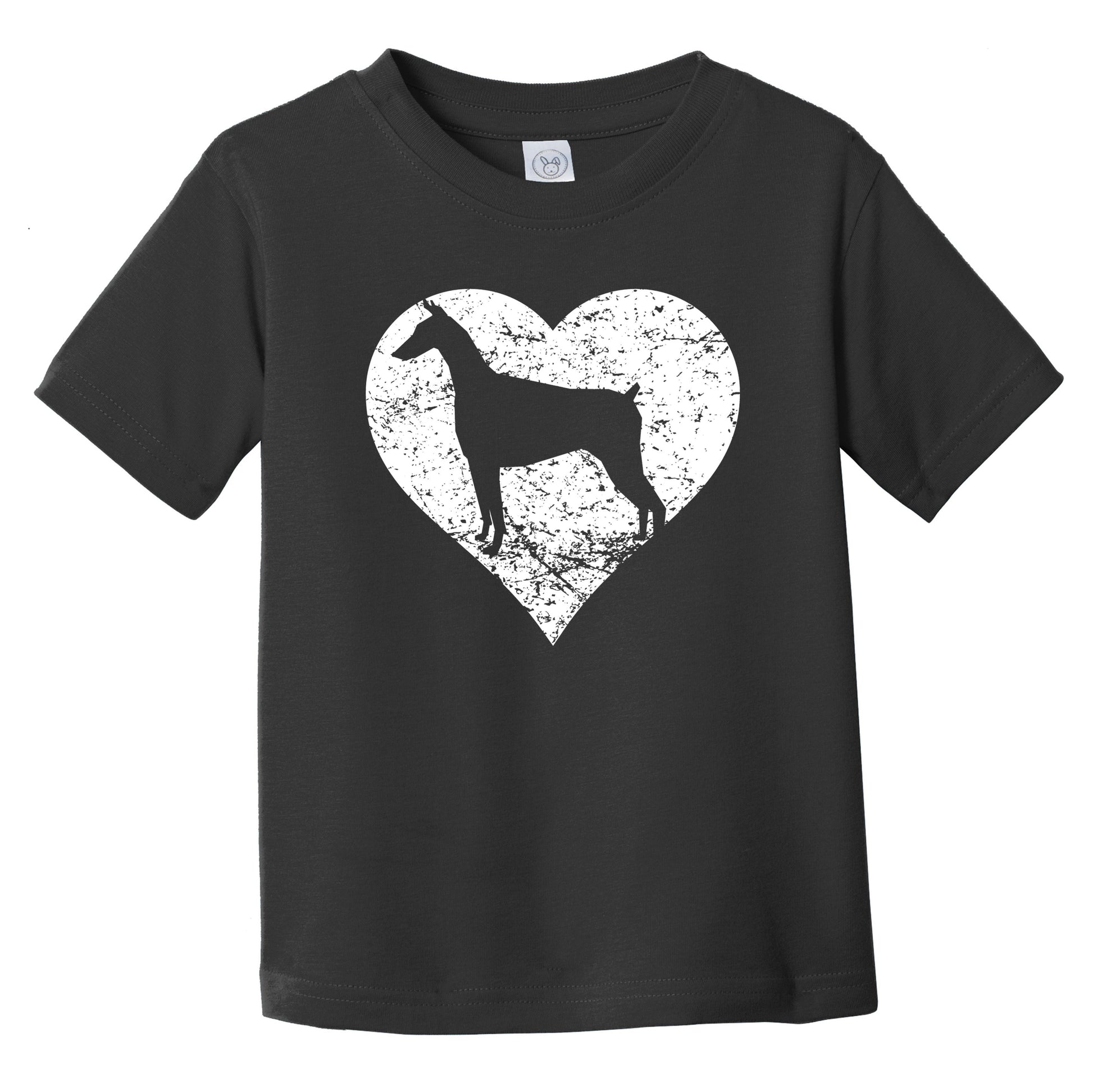 Distressed Doberman Heart Dog Owner Graphic Infant Toddler T-Shirt