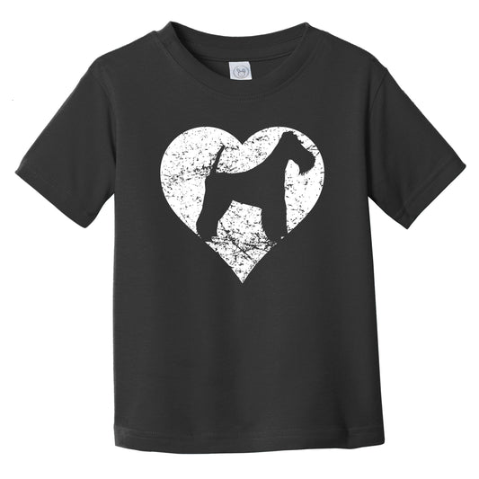 Distressed Fox Terrier Heart Dog Owner Graphic Infant Toddler T-Shirt