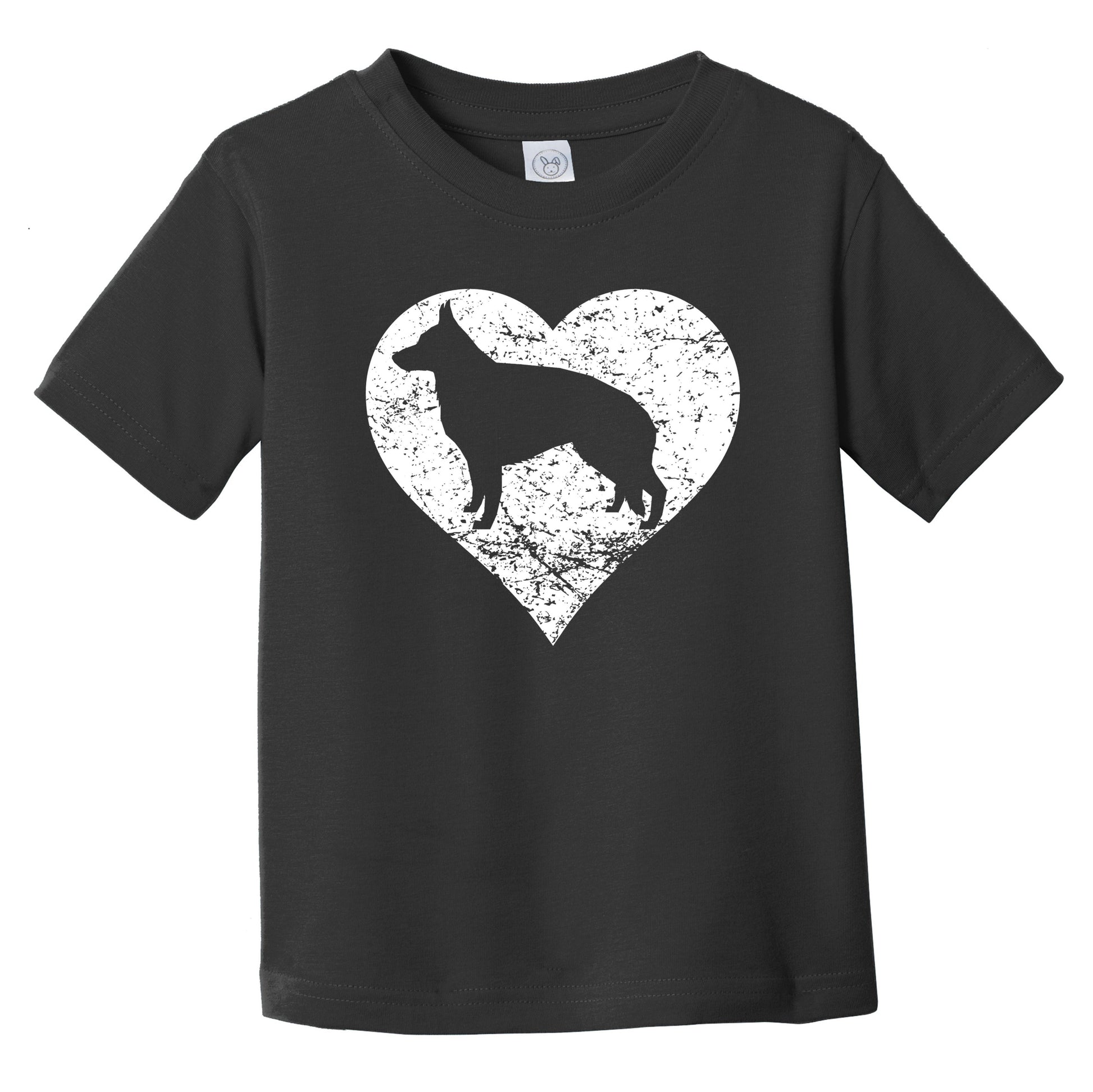 Distressed German Shepherd Heart Dog Owner Graphic Infant Toddler T-Shirt