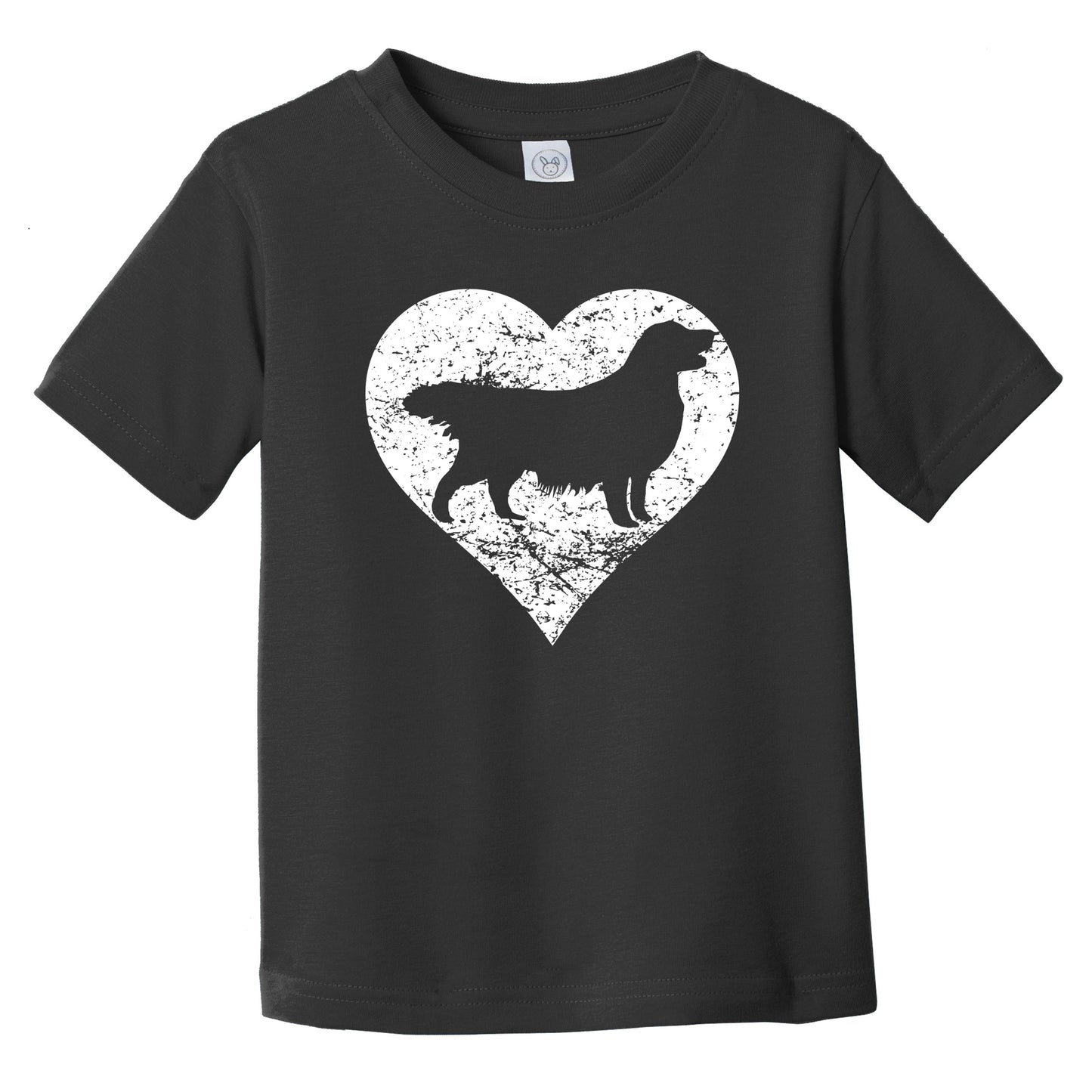 Distressed Golden Retriever Heart Dog Owner Graphic Infant Toddler T-Shirt