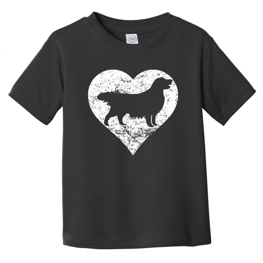Distressed Golden Retriever Heart Dog Owner Graphic Infant Toddler T-Shirt