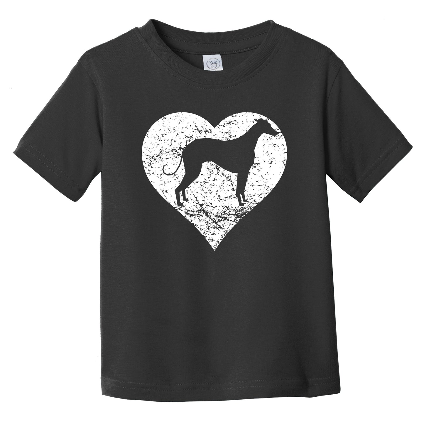 Distressed Greyhound Heart Dog Owner Graphic Infant Toddler T-Shirt